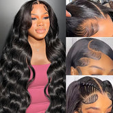 12A Brazilian Human Hair Black 13x4 Front Lace Body Wave Wig